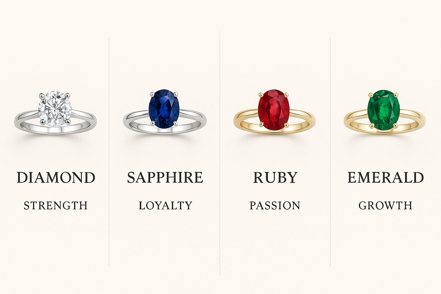 Engagement ring gemstone meanings chart