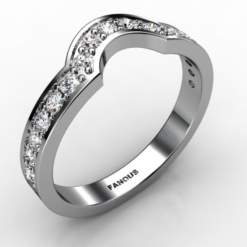 18k White Gold Wedding Band 0.391ct - 0300737-18kw