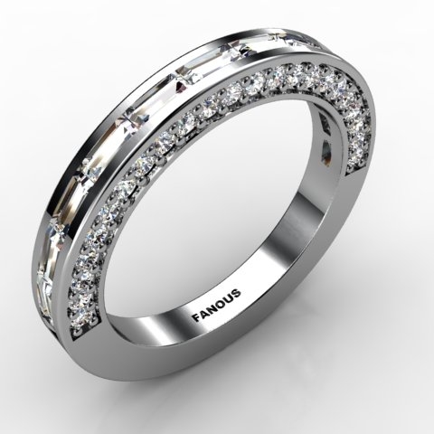 18k White Gold Wedding Band 1.359ct - 0300784-18kw