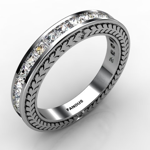 18k White Gold Wedding Band 1.121ct - 0300785-18kw