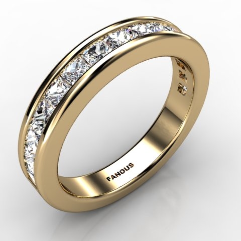 18k Yellow Gold Wedding Band 1.38ct - 0300806-18ky