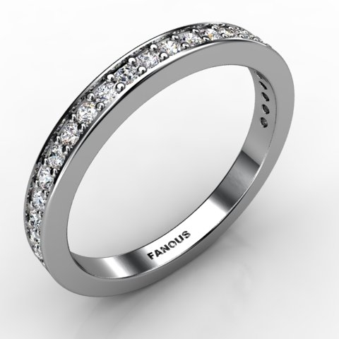 18k White Gold Wedding Band 0.322ct - 0300807-18kw