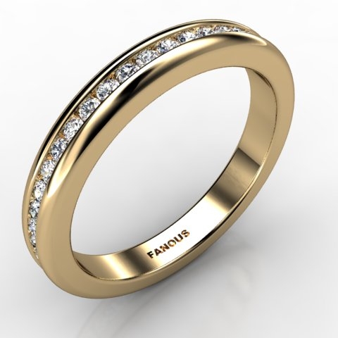 18k Yellow Gold Wedding Band 0.66ct - 0300816-18ky