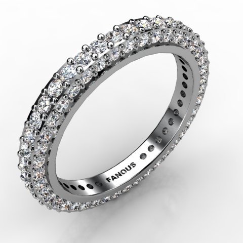 18k White Gold Wedding Band 1.554ct - 0300818-18kw