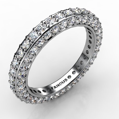 18k White Gold Wedding Band 1.584ct - 0300819-18kw