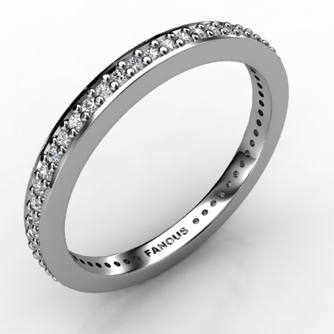 18k White Gold Wedding Band 0.392ct - 0300829-18kw