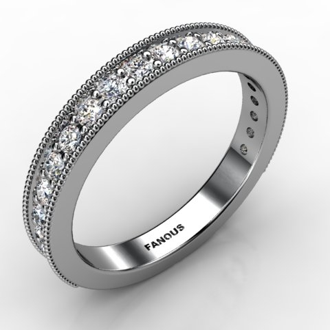 18k White Gold Wedding Band 0.483ct - 0300858-18kw
