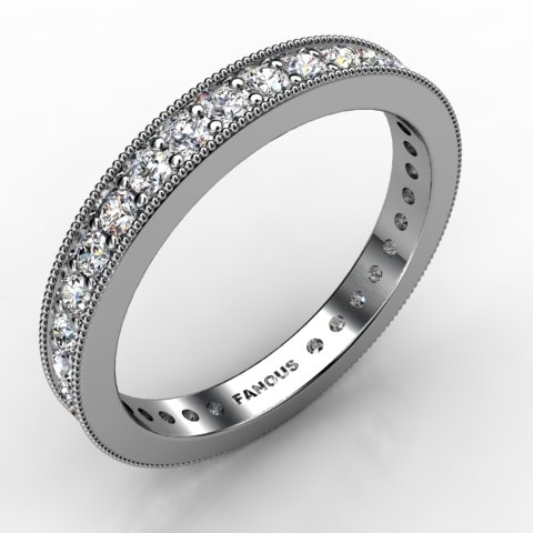 18k White Gold Wedding Band 0.782ct - 0300867-18kw