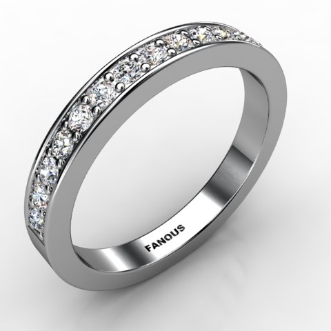 18k White Gold Wedding Band 0.368ct - 0300900-18kw