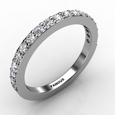 18k White Gold Wedding Band 0.493ct - 0301030-18kw