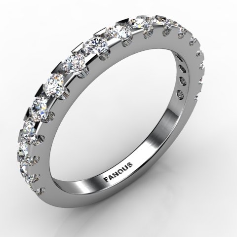 18k White Gold Wedding Band 0.663ct - 0301079-18kw