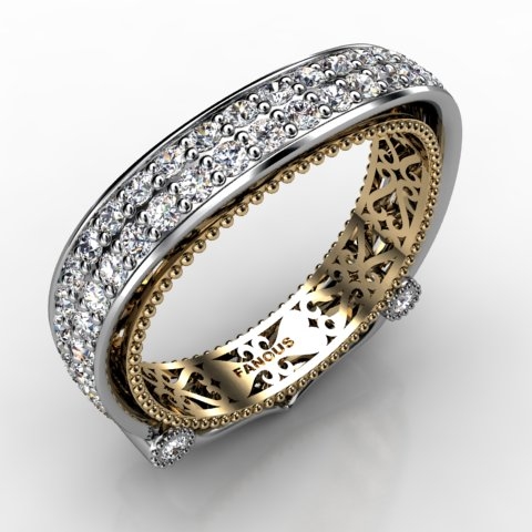 18k White Gold Wedding Band 1.02ct - 0301083-18kw