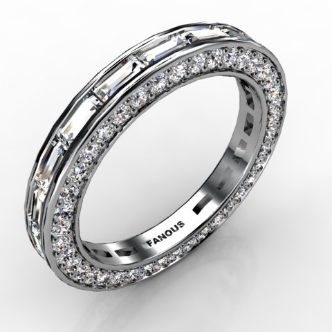 18k White Gold Diamond Band 2.496ct - 3100704-18kw