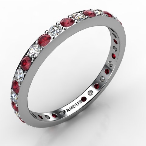18k White Gold Diamond Band 0.782ct - 3100724-3-18kw