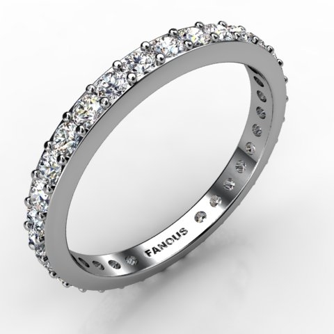 18k White Gold Diamond Band 1.024ct - 3100733-18kw