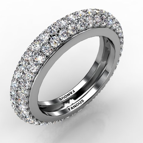 18k White Gold Diamond Band 2.646ct - 3100747-18kw