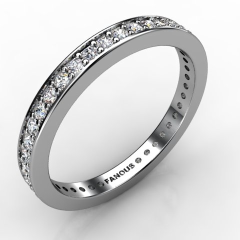 18k White Gold Diamond Band 0.588ct - 3100815-18kw