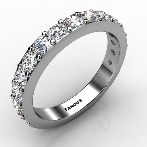 18k White Gold Diamond Band 1.215ct - 3100862-18kw