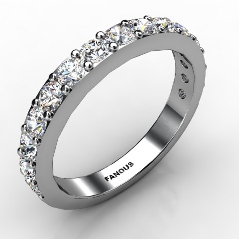18k White Gold Diamond Band 1.005ct - 3100863-18kw