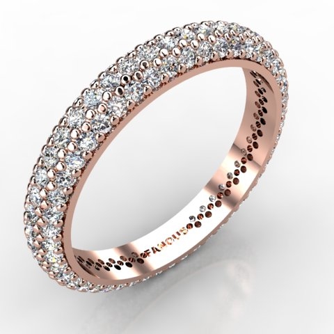 Rose Gold Diamond Band 1.44ct - 3100898-rose