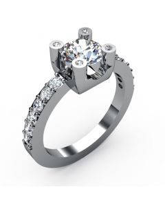 18k White Gold Engagement Ring 0.664cts SKU: 0200716-18kw