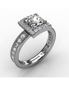 18k White Gold Engagement Ring 0.908cts SKU: 0200857-18kw