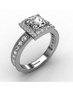 18k White Gold Engagement Ring 0.640cts SKU: 0200858-18kw