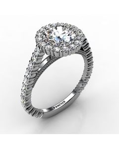 18k White Gold Engagement Ring 0.870cts SKU: 0200987-18kw