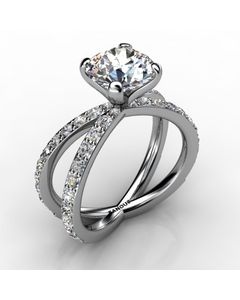 18k White Gold Engagement Ring 0.976cts SKU: 0201008-18kw