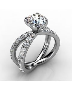 18k White Gold Engagement Ring 1.340cts SKU: 0201009-18kw