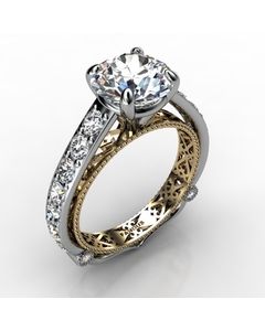 18k White Gold Engagement Ring 1.198cts SKU: 0201081-18kw