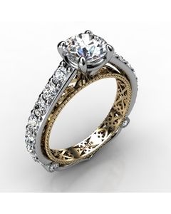 14k White Gold Engagement Ring 1.104cts SKU: 0201099-14kw