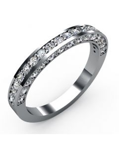 18k White Gold Wedding Band 0.562cts SKU: 0300741-18kw