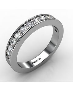 18k White Gold Wedding Band 0.494cts SKU: 0300788-18kw