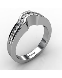 18k White Gold Wedding Band 0.618cts SKU: 0300795-18kw