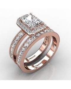 Rose Gold Wedding Set 1.062cts SKU: 0500104-rose