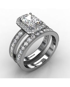 18k White Gold Wedding Set 1.062cts SKU: 0500104-18kw