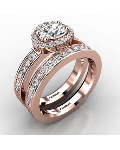 Rose Gold Wedding Set 0.930cts SKU: 0500105-rose