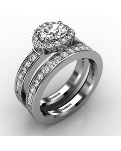 18k White Gold Wedding Set 0.930cts SKU: 0500105-18kw