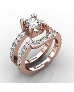 Rose Gold Wedding Set 1.310cts SKU: 0500110-rose