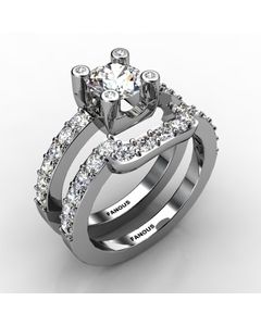 18k White Gold Wedding Set 1.310cts SKU: 0500110-18kw