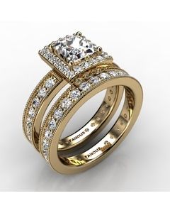 18k Yellow Gold Wedding Set 1.644cts SKU: 0500114-18ky