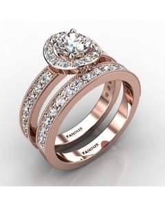 Rose Gold Wedding Set 0.988cts SKU: 0500117-rose