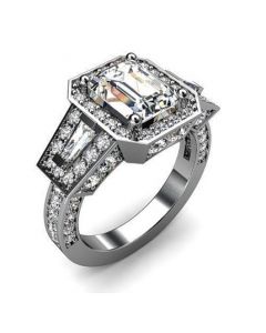 18k White Gold Diamond Ring 1.700cts SKU: 1001783-18kw