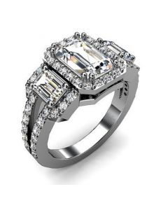 18k White Gold Diamond Ring 1.380cts SKU: 1001812-18kw