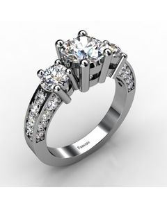 18k White Gold Diamond Ring 1.188cts SKU: 1001849-18kw