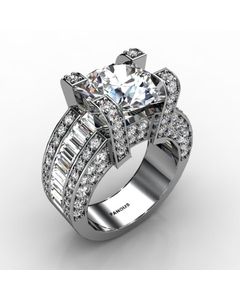 18k White Gold Diamond Ring 2.828cts SKU: 1001864-18kw