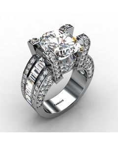 18k White Gold Diamond Ring 2.810cts SKU: 1001977-18kw