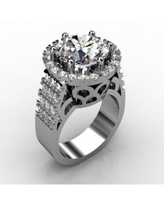 18k White Gold Diamond Ring 1.408cts SKU: 1002187-18kw