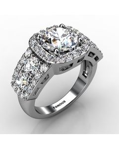 18k White Gold Diamond Ring 1.540cts SKU: 1003051-18kw